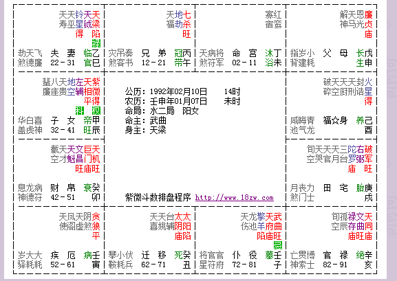 流月 紫微斗数